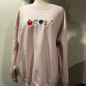 Pink Teacher Graphic Sweatshirt